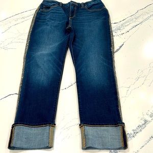 Chico’s Girlfriend Ankle Jean with Side Bling Stripes  Chico’s sz 0.5 or sz.S/6